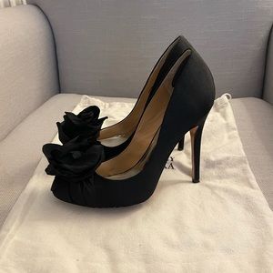 Badgley Mischka Ina Flower Heel Black